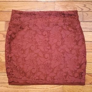 Brown Lace Mini Skirt- FALL🍁🍂 NWOT